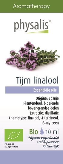 Olejek Eteryczny Tymianek Thymus Zygis Linalol (Tijm Linalool) Bio 10 Ml - Physalis Physalis