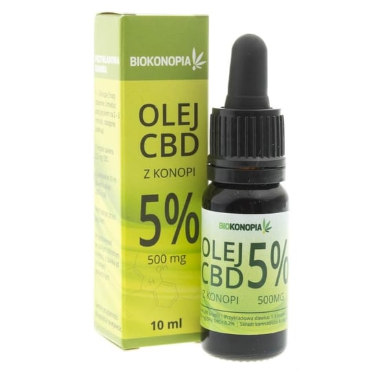 Olejek z konopi 5% CBD BIOKONOPIA, 500 mg, Suplement diety, 10 ml Biokonopia