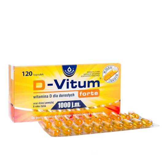 Oleofarm, D-Vitum Forte 1000 J.M., Suplement diety, 120 kaps. Oleofarm