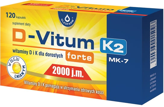 Oleofarm, D-Vitum Forte 2000. K2, Suplement diety, 120 kaps. Oleofarm