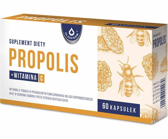 Oleofarm Propolis + Witamina C, suplement diety, 60 kapsułek Oleofarm