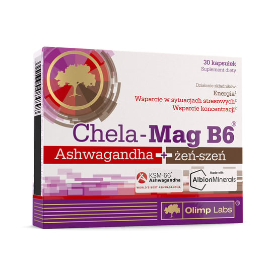 Olimp Chela-Mag B6® Ashwagandha+żeń-szeń - Suplement diety, 30 kapsułek Olimp Labs