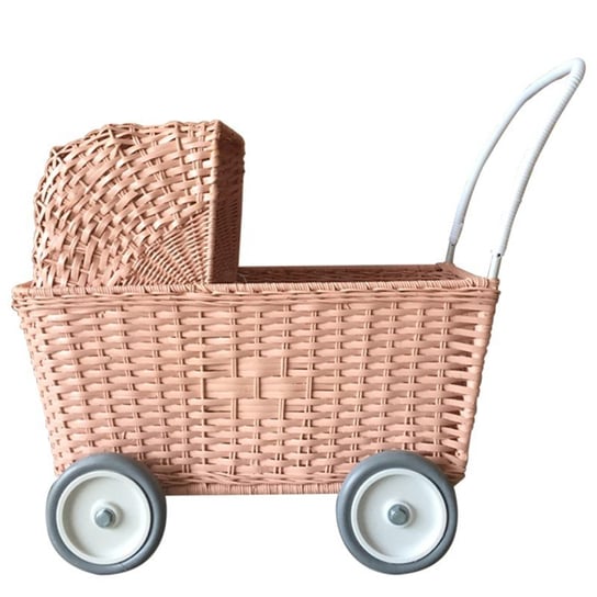 Olli Ella - Rattanowy wózek dla lalek Strolley, rose Olli Ella