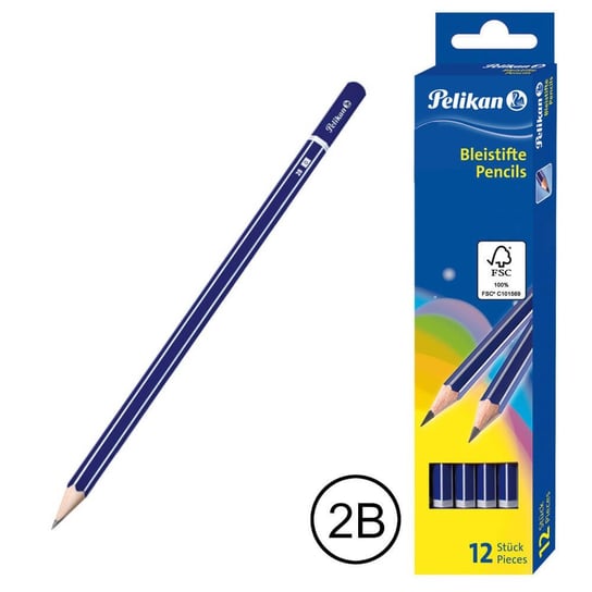 Ołówek 2B z grafitem miękki drewniany PELIKAN 12sz Pelikan