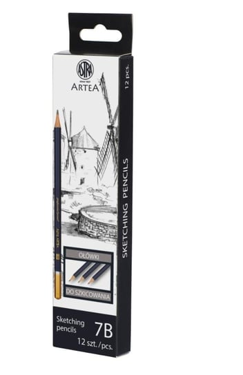 Ołówek do szkicowania, 7B, 12 sztuk Astra