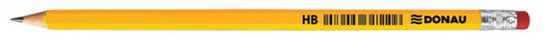 ołówek drewniany z gumką donau, hb, lakierowany, żółty Donau