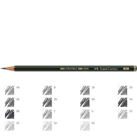 Ołówek grafitowy, Castell 9000, 3H Faber-Castell