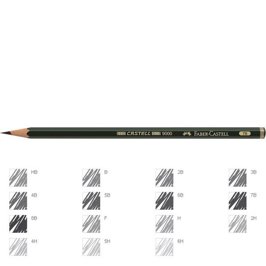 Ołówek grafitowy, Castell 9000, 7B Faber-Castell