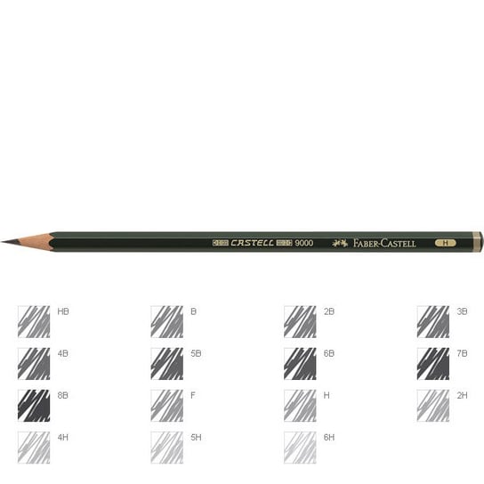 Ołówek grafitowy, H, Castell 9000 Faber-Castell