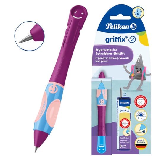 Ołówek Griffix 2 Praworęczny + 3 Wkłady Pelikan Pelikan