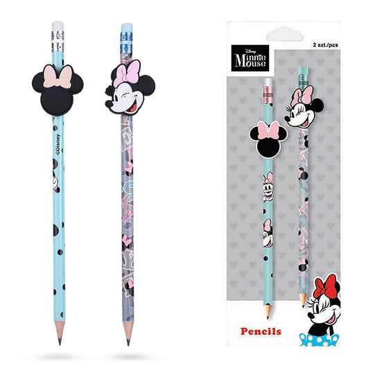 Ołówek HB z gumką 2 szt. Colorino Disney Minnie Mouse Niebieski 16500PTR_NIEB Colorino