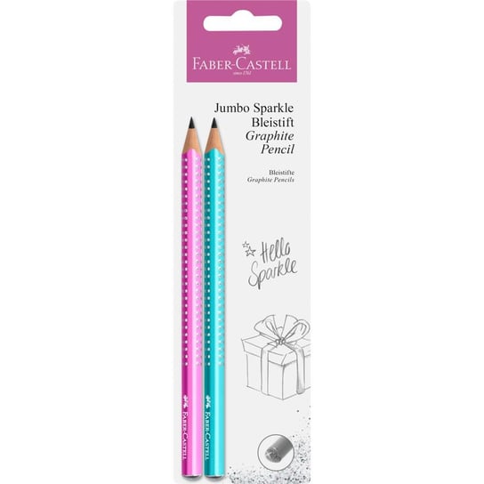 Ołówek Jumbo Faber-Castell Sparkle Pearl 2 Szt Różowy + Niebieski Blister WYD\G\FABER-CASTELL