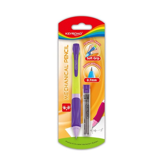 ołówek keyroad smoozzy writer, automatyczny, 0,7mm, z grafitami, blister, mix kolorów Keyroad