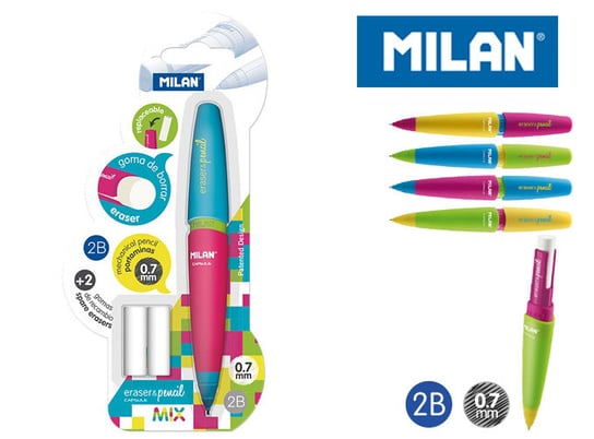 Ołówek mechaniczny, Capsule Mix 2B 0,7 mm, mix kolorów Milan