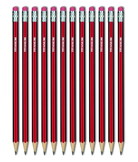 Ołówek techniczny z gumką 12 szt Titanum 3H Titanum