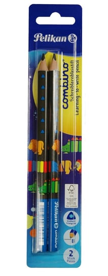 Ołówek trójkątny gruby, Combino, B, niebieski, 2 sztuki Pelikan