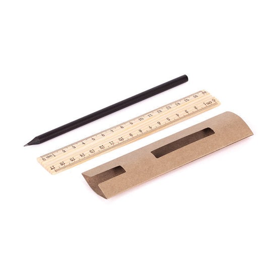Ołówek z linijką - zestaw Simple, beżowy Inna marka