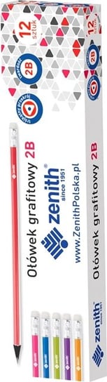 Ołówki grafitowe, 2B, 12 sztuk Zenith