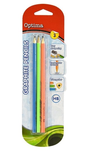 Ołówki, HB, 3 sztuki Eurocom
