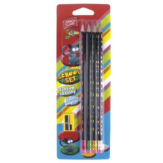 Ołówki i temperówka, zestaw Easy