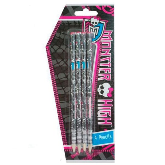 Ołówki, Monster High, 4 sztuki Euromic AS