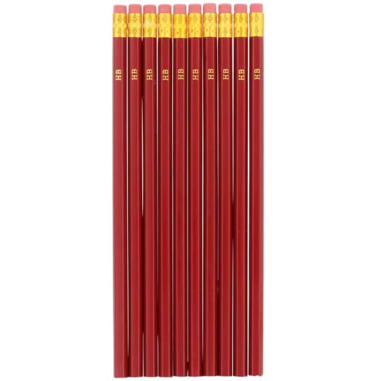 Ołówki z gumką HB 10 szt zestaw biurowy szkolny Inny producent