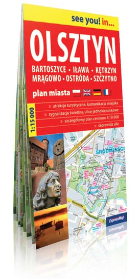 Olsztyn, Bartoszyce, Iława, Kętrzyn, Mrągowo, Ostróda i Szczytno. Plan miasta 1:15 000 Expressmap Polska Sp. z o.o.