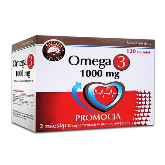 Omega-3 1000 mg, Suplement diety, 120 kapsułek Laboratorium Natury