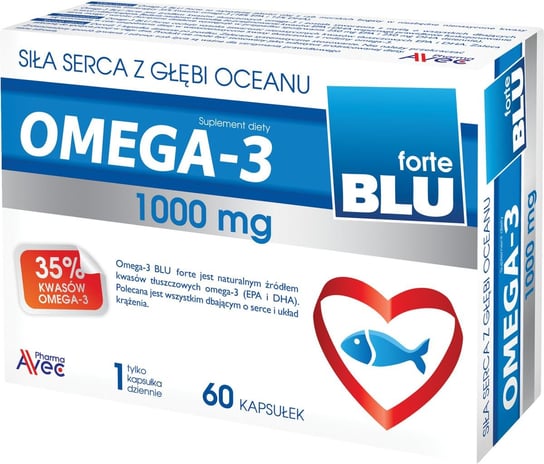 Omega 3 Blu Forte, suplement diety, 60 kapsułek miękkich Avec Pharma