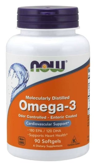 Omega 3 - DHA 120 mg + EPA 180 mg (90 kaps.) Now Foods