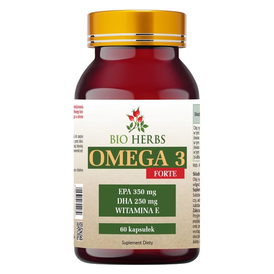Omega 3 Forte EPA/DHA Witamina E Suplement diety, 60 kaps. Bio Herbs