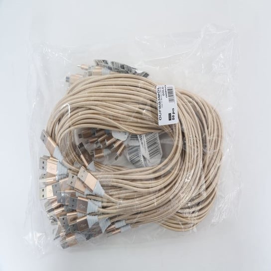 Omega Cantil Fabric Cable Kabel Braided Micro Usb To Usb 2A 118 Copper Poly 1M Gold [44052] OMEGA