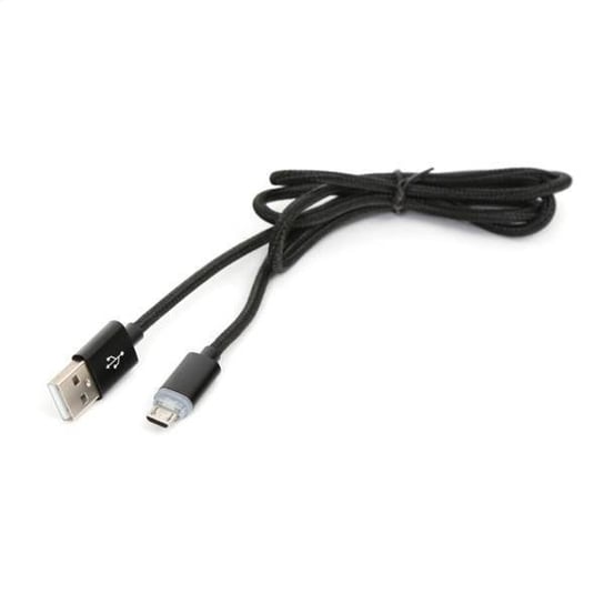OMEGA CROTALUS USB 2.0 CABLE microUSB for smartphones, tablets LED PLUG 1M BLACK [43461] OMEGA