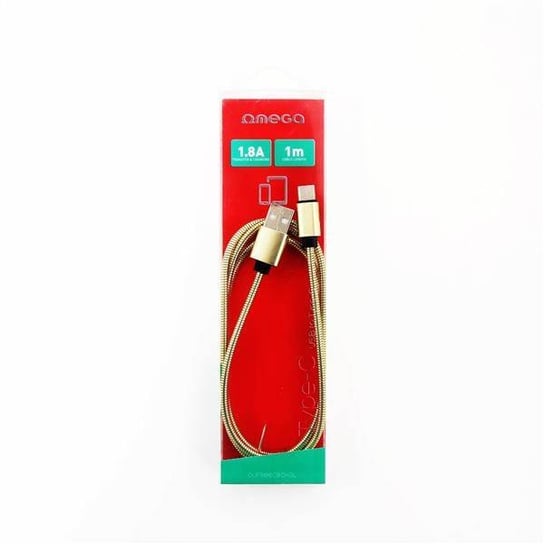 OMEGA METAL CABLE LIGHTNING TO USB 1.8A 1M GOLD [44213] OMEGA