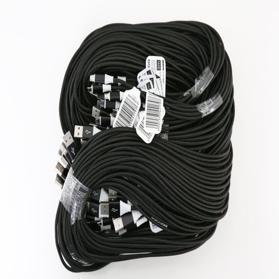 Omega Tokara Fabric Cable Kabel Braided Micro Usb 1,5A 118 Copper Polybag Oem 2M Black [44179] OMEGA