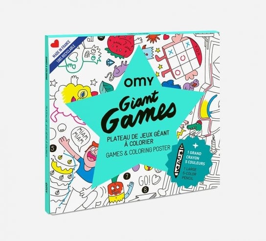 Omy - Kolorowanka-plakat Giant + kredka - Games Omy