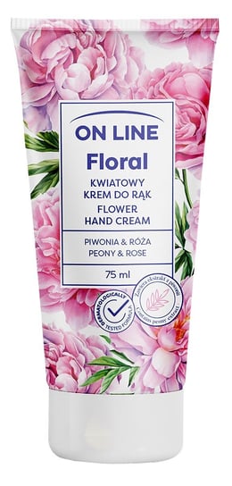 On Line Floral, Kwiatowy Krem Do Rąk, Piwonia & Róża, 75ml On Line