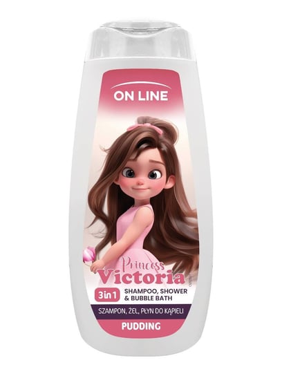 ON LINE KIDS Princess Victoria 3w1 Szampon, żel, płyn do kąpieli - Pudding 400 ml On Line