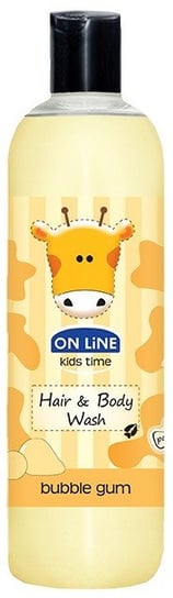 On Line, Kids Time, Szampon i płyn do kąpieli 2w1 Guma Balonowa, 500 ml On Line
