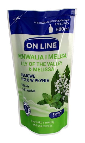 On Line, kremowe mydło w płynie Konwalia i Melisa, uzupełnienie, 500 ml On Line