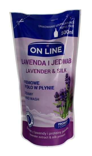 On Line, kremowe mydło w płynie Lawenda i Jedwab, uzupełnienie, 500 ml On Line