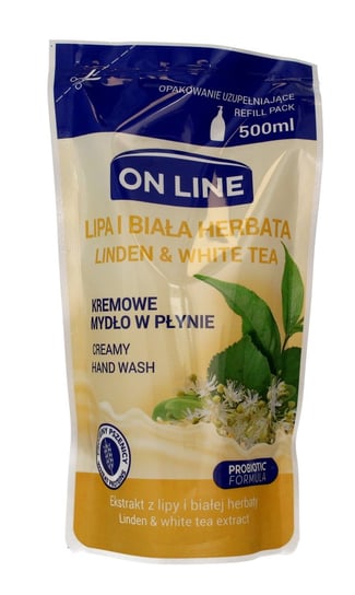 On Line, kremowe mydło w płynie Lipa i Biała Herbata, uzupełnienie, 500 ml On Line