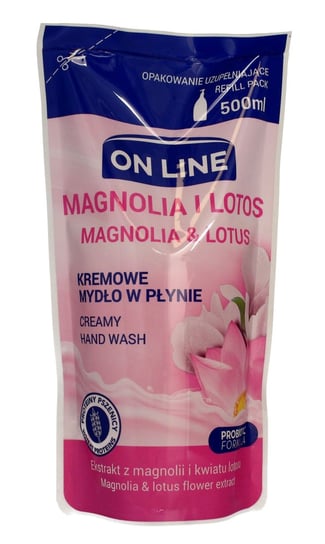 On Line, kremowe mydło w płynie Magnolia i Lotos, uzupełnienie, 500 ml On Line
