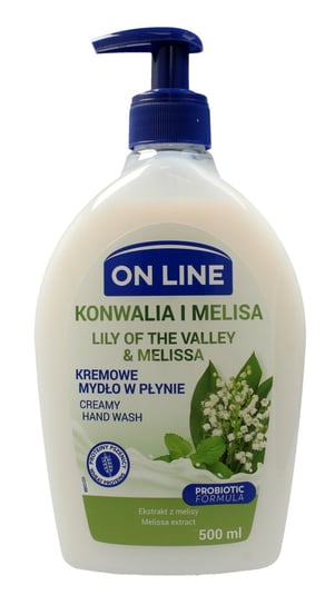 On Line, kremowe mydło w płynie z dozownikiem Konwalia i Melisa, 500 ml On Line