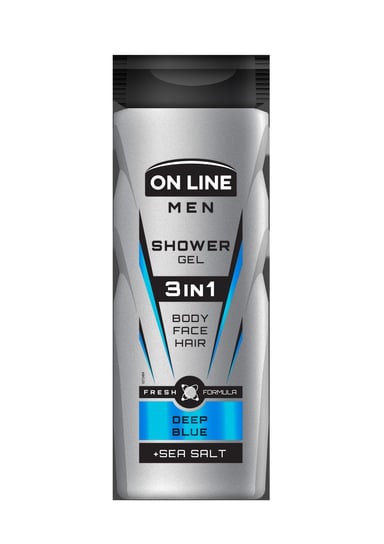 On Line, Men, żel pod prysznic 3in1 Deep Blue, 400 ml On Line