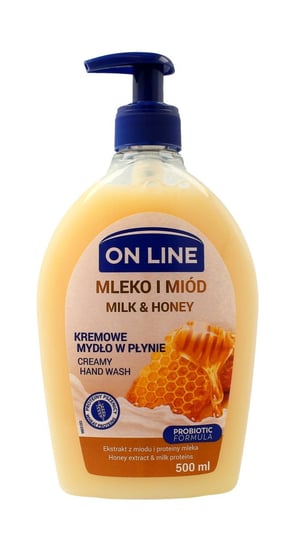 On Line, mydło w dozowniku mleko & miód, 500 ml On Line