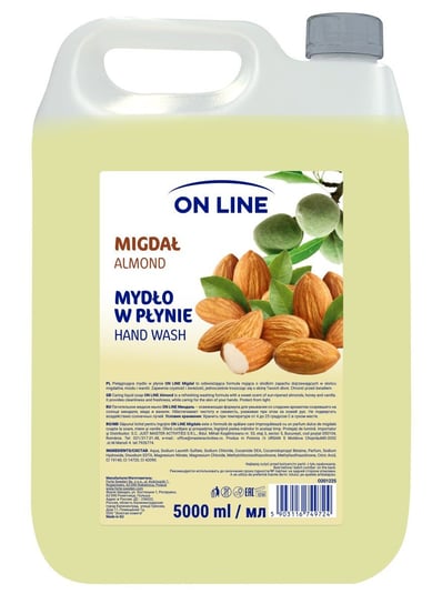 On Line Mydło w płynie transparentne Migdał - zapas 5000ml On Line