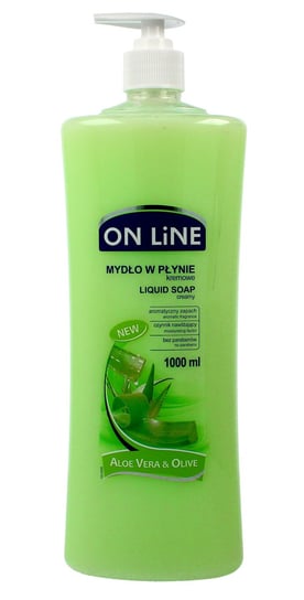 On Line, mydło w płynie z dozownikiem Aloes i Oliwka, 1000 ml On Line