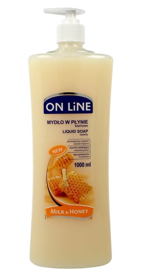On Line, mydło w płynie z dozownikiem Mleko i Miód, 1000 ml On Line