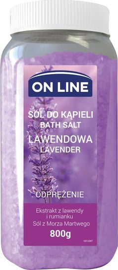On Line, odprężająca sól do kąpieli Lawenda, 800 g On Line